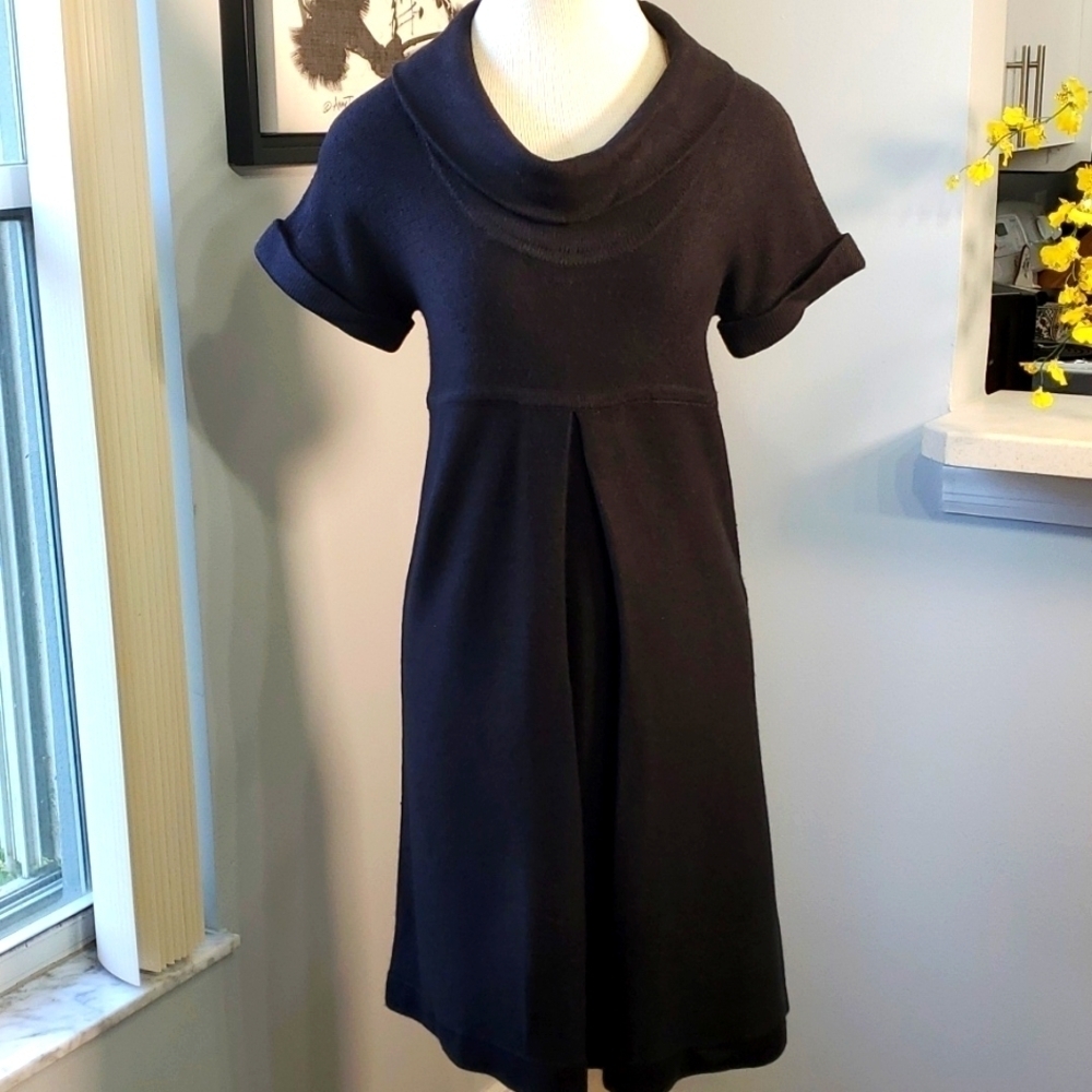 Black Knit Dress Empire‎ Waist. Babydoll, By Connected Apparel